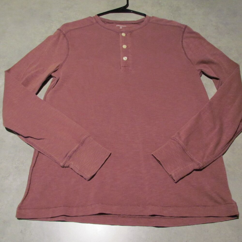 J Crew Shirt Mens small stonewashed red Henley Pullover Long Sleeve Button